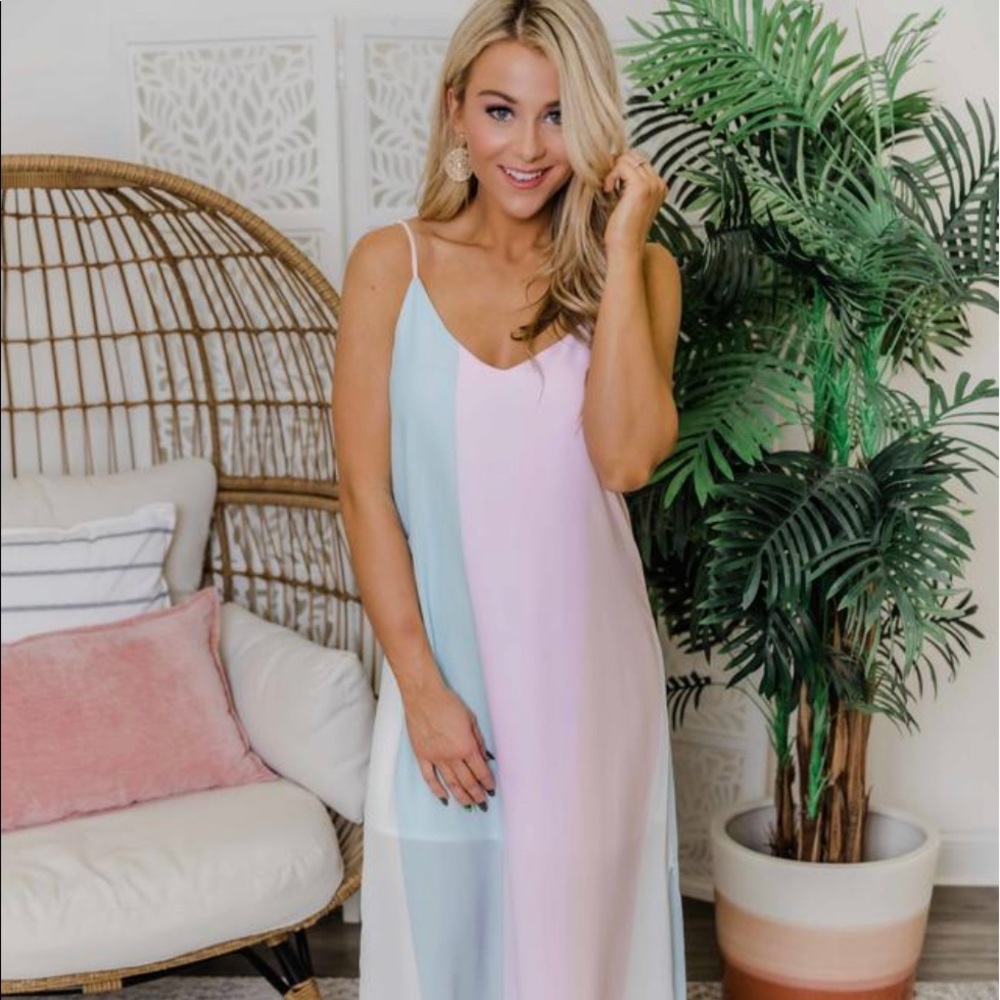 Live Your Dreams Rainbow Striped Maxi Dress